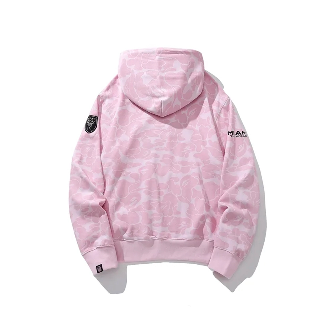Coco Shoes BAPE x Inter Miami CF Camo Pullover Hoodie White & Black & Pink - Cocoshoesvip.net