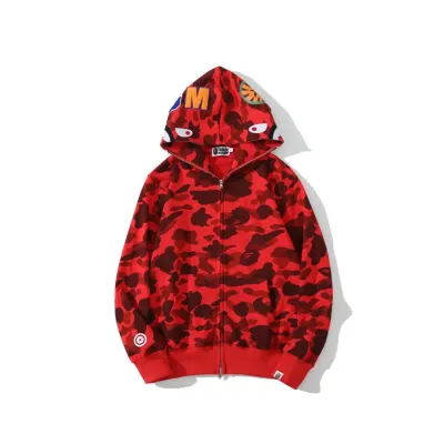 Bape Camo Shark Zip Hoodie Red 4580793322511 01