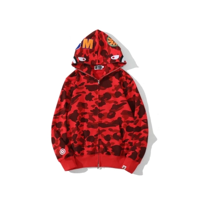 Bape Camo Shark Zip Hoodie Red 4580793322511 01