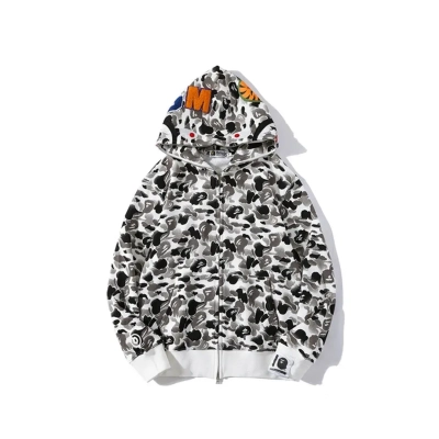 Coco Shoes Bape ABC Camo Double Shark Full Zip Hoodie 'Grey' 01