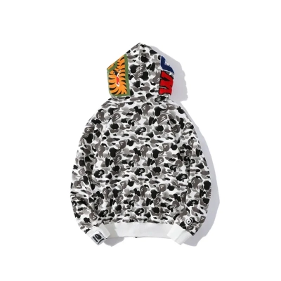 Bape ABC Camo Double Shark Full Zip Hoodie Grey 02