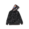 Bape Color Camo Shark Full Zip Hoodie Black and Dark Grey
