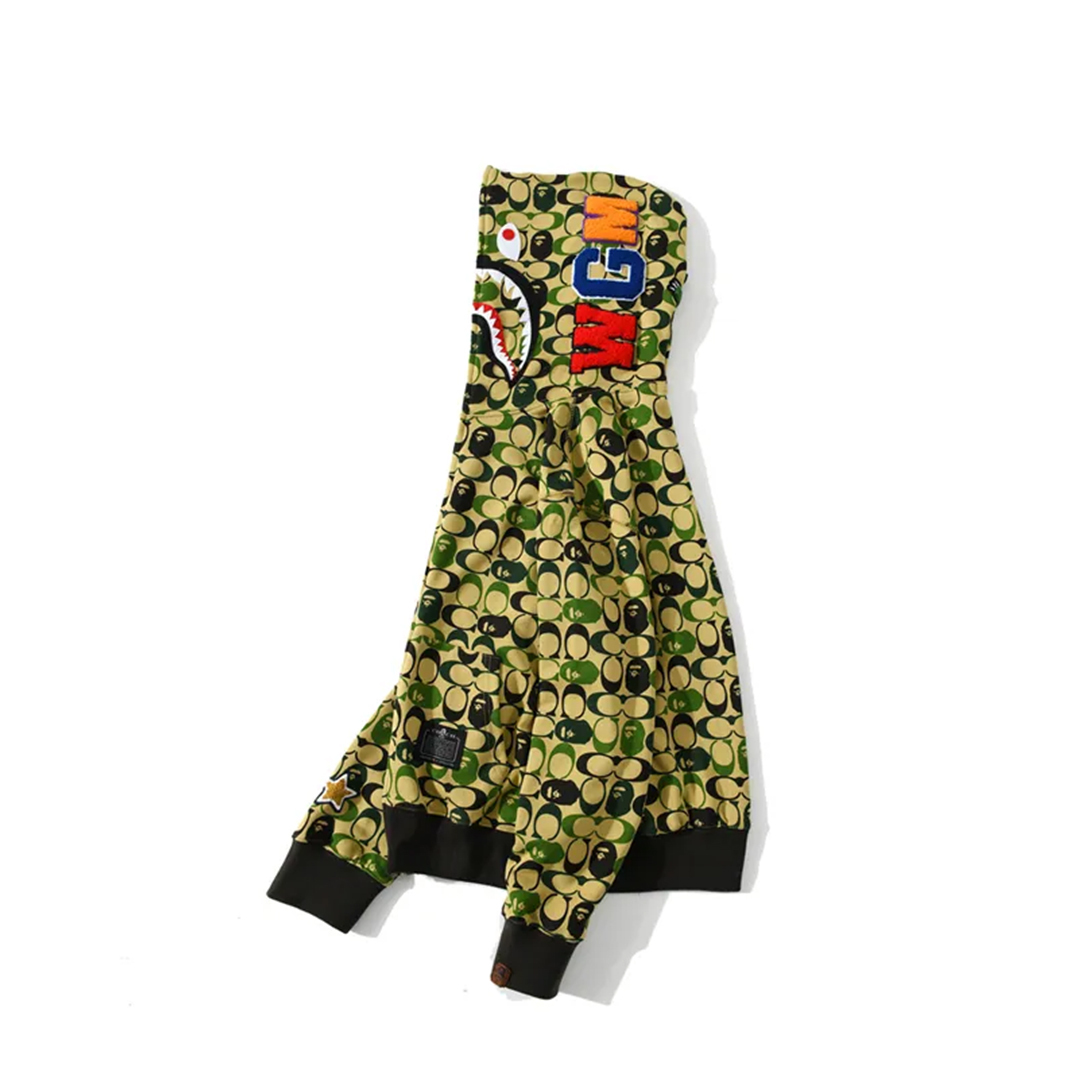 Coco Shoes BAPE Dinosaur Collaboration Camouflage Hoodie White & Green - Cocoshoesvip.net