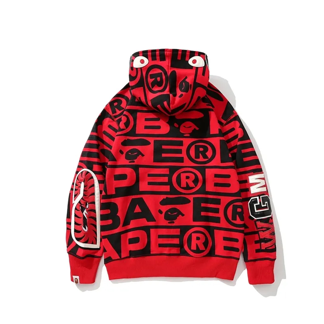 Coco Shoes BAPE 6819 hoodie White & Red & Green - Cocoshoesvip.net