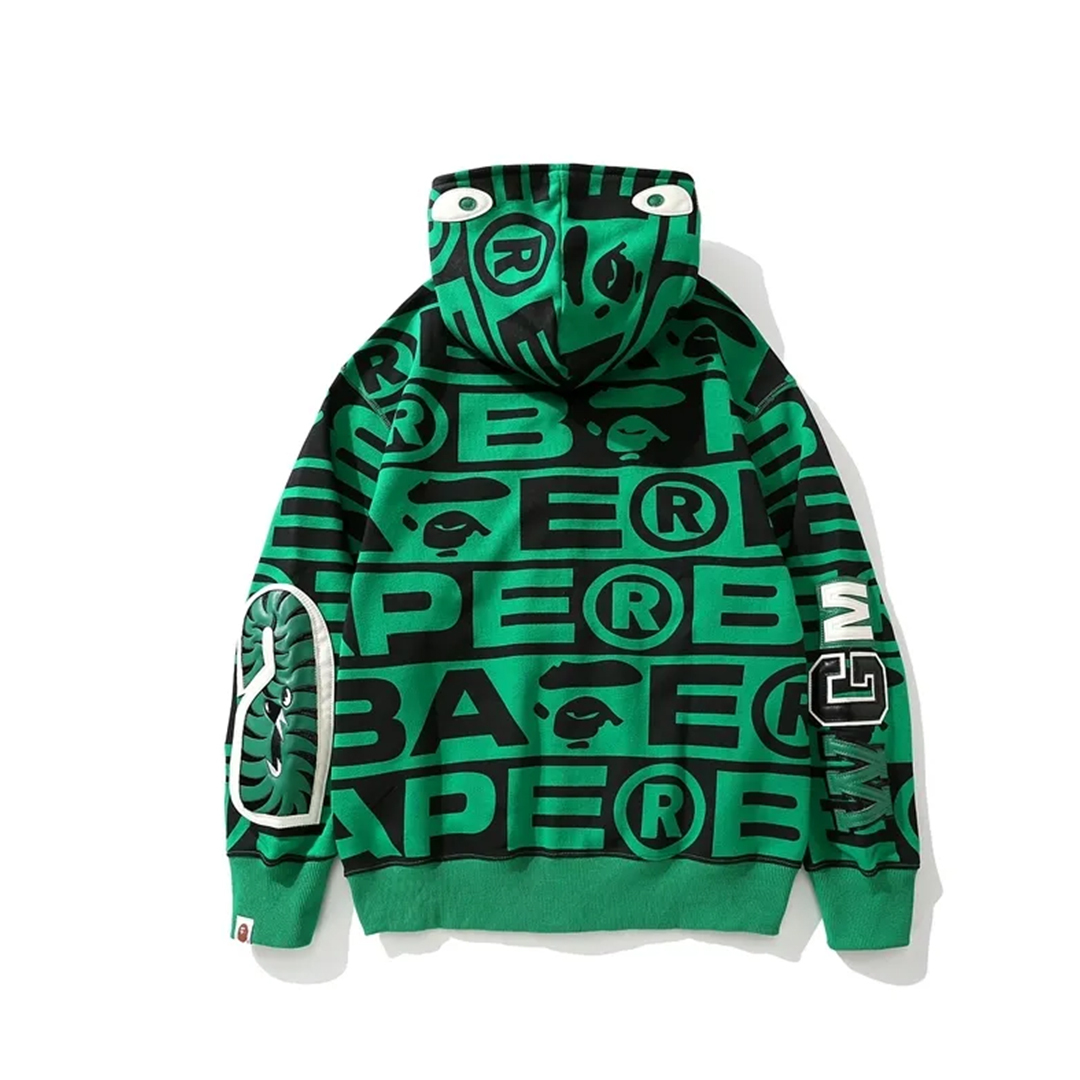 Coco Shoes BAPE 6819 hoodie White & Red & Green - Cocoshoesvip.net