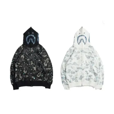 Bape Luminous Starry Sky Hoodie Black & White 01