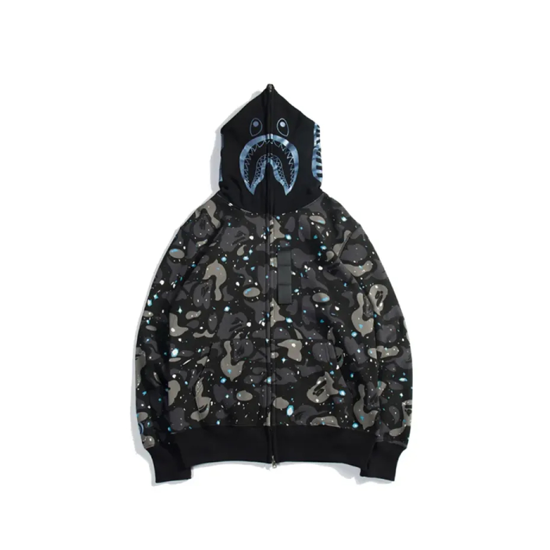 Coco Shoes BAPE Luminous Starry Sky Hoodie Black & White - Cocoshoesvip.net