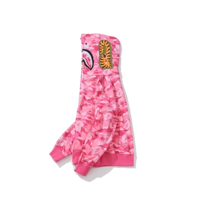 Bape Flame Camouflage Hoodie Pink & Blue 02