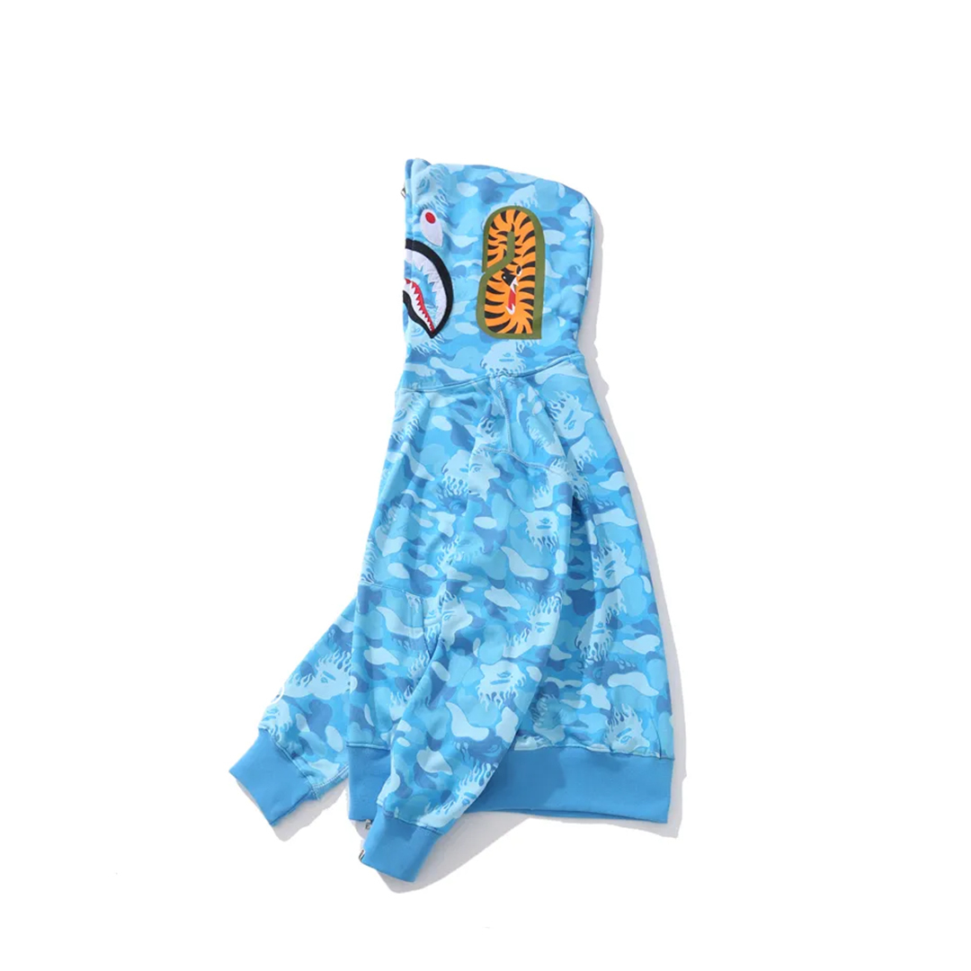 Coco Shoes BAPE Flame Camouflage Hoodie Pink & Blue - Cocoshoesvip.net