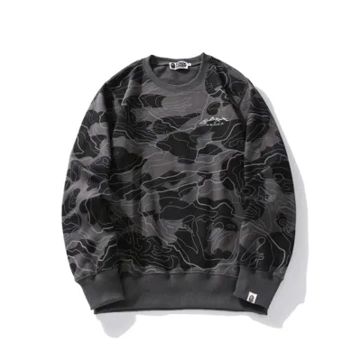 Bape Layered Line Camo Crewneck Dark Grey & Green 02