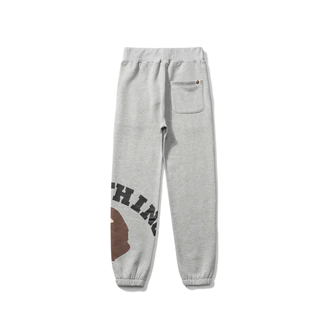 Coco Shoes BAPE Letter Print Solid Color Sports Trousers Black & Grey - Cocoshoesvip.net