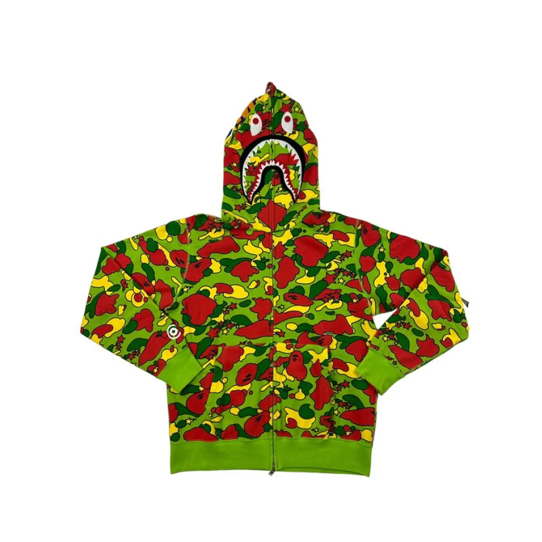 Coco Shoes BAPE Psyche Camo Full Zip Shark Hoodie - Cocoshoesvip.net