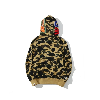 Bape Camo Shark Full Zip Hoodie Yellow FW18 02