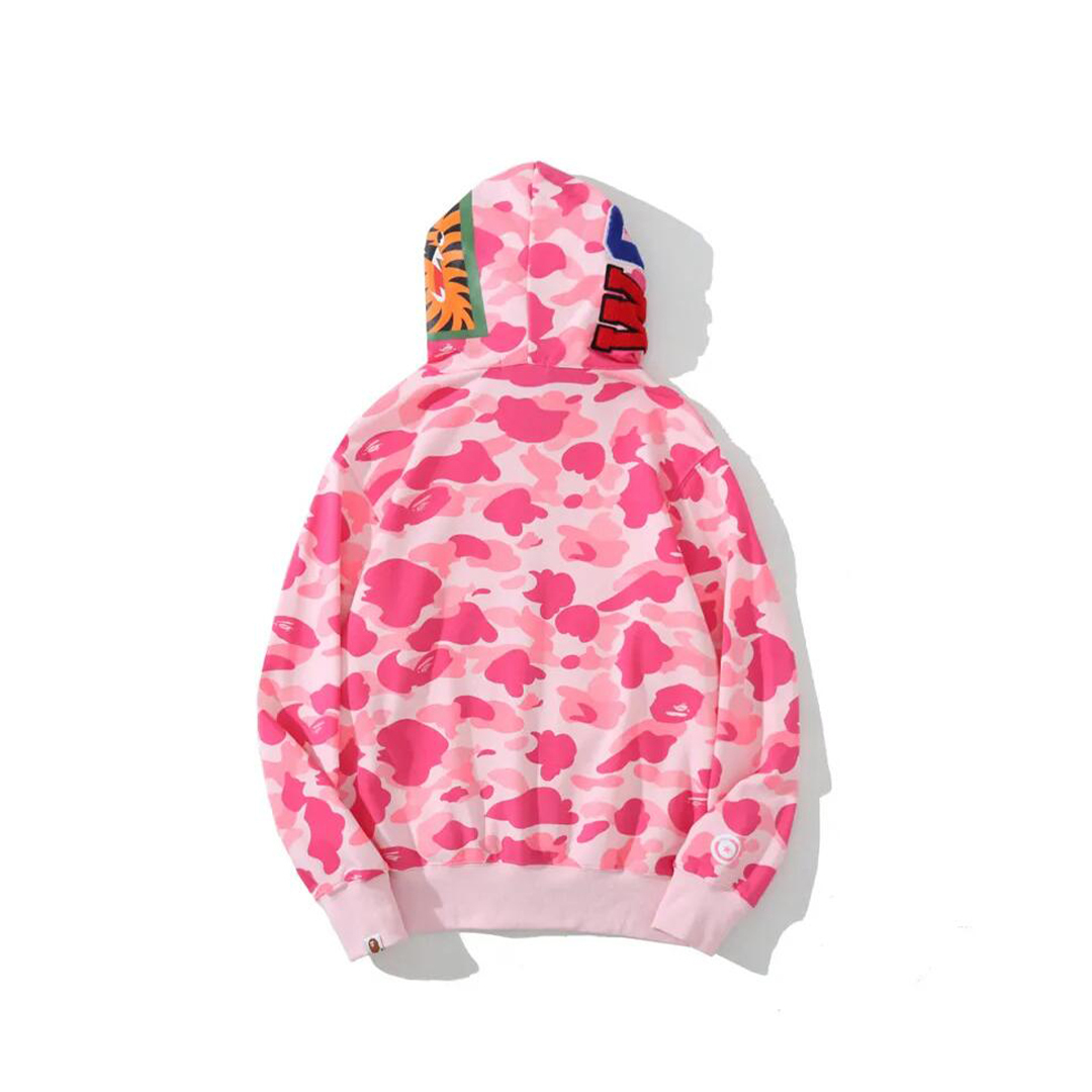 Coco Shoes BAPE Color Camo Shark Zip Hoodie Pink - Cocoshoesvip.net