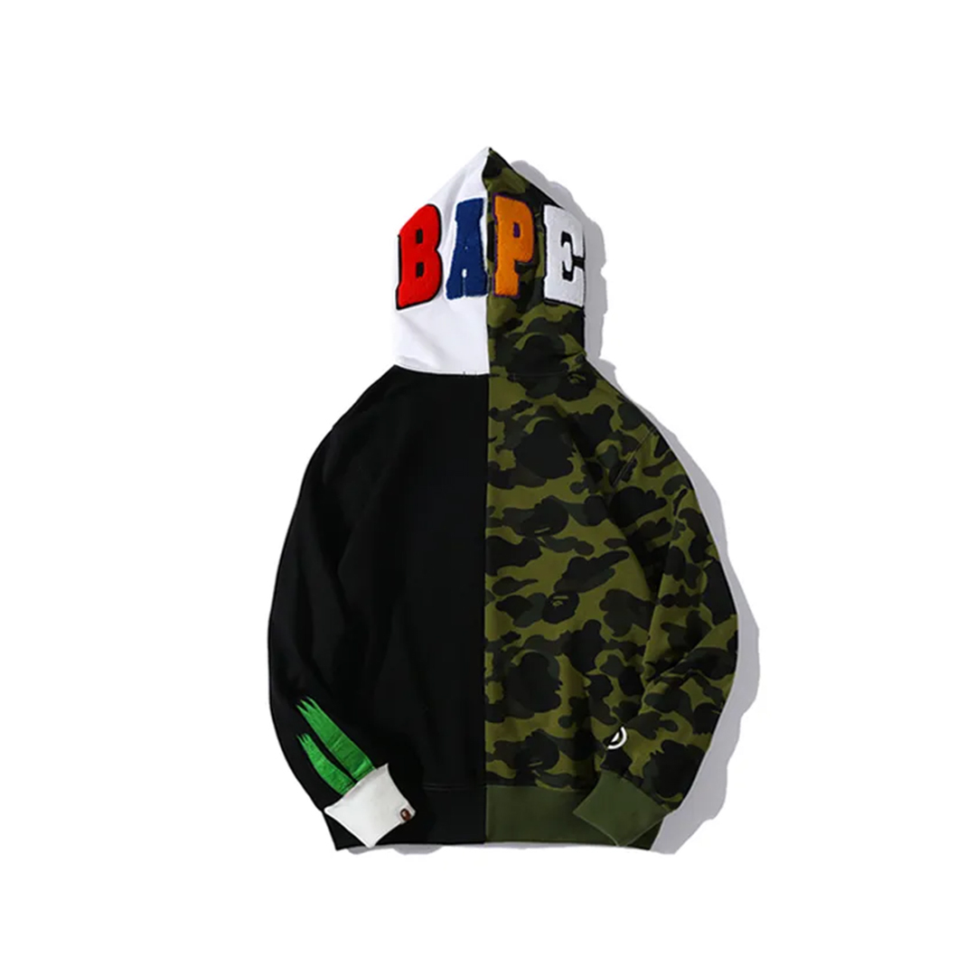Coco Shoes BAPE and Panda Head Patchwork Hoodie - Cocoshoesvip.net