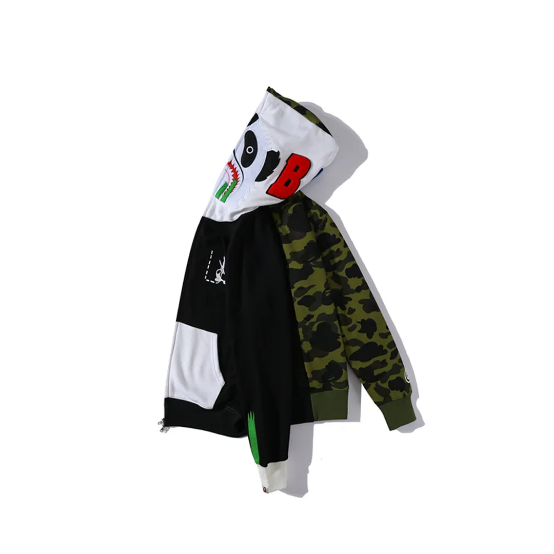 Coco Shoes BAPE and Panda Head Patchwork Hoodie - Cocoshoesvip.net
