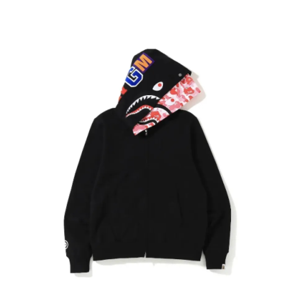 Coco Shoes BAPE ABC Camo Shark Zip Hoodie Black - Cocoshoesvip.net