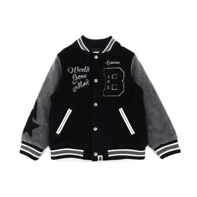 Bape Crew Varsity Jacket Black 01