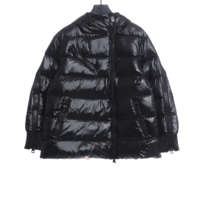 Moncler Pink Lining with Diagonal Zipper Jacket 01