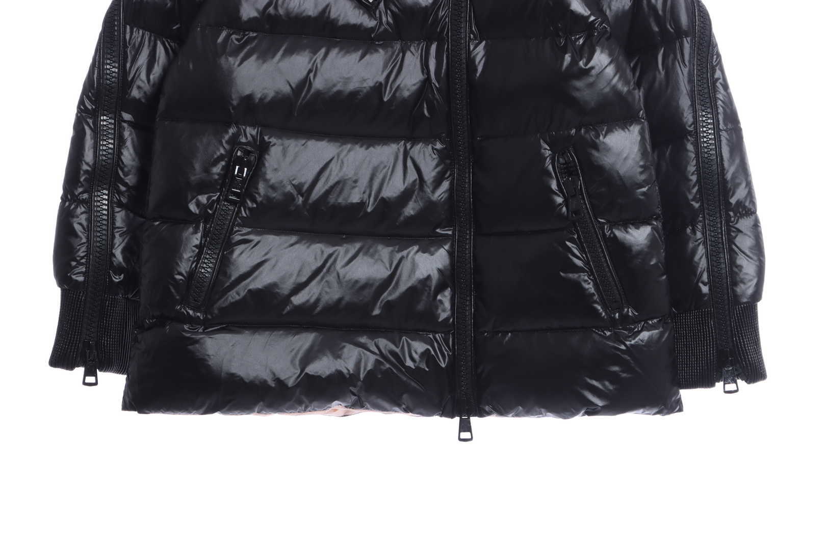 Coco Shoes Moncler Pink Lining with Diagonal Zipper Jacket - Cocoshoesvip.net