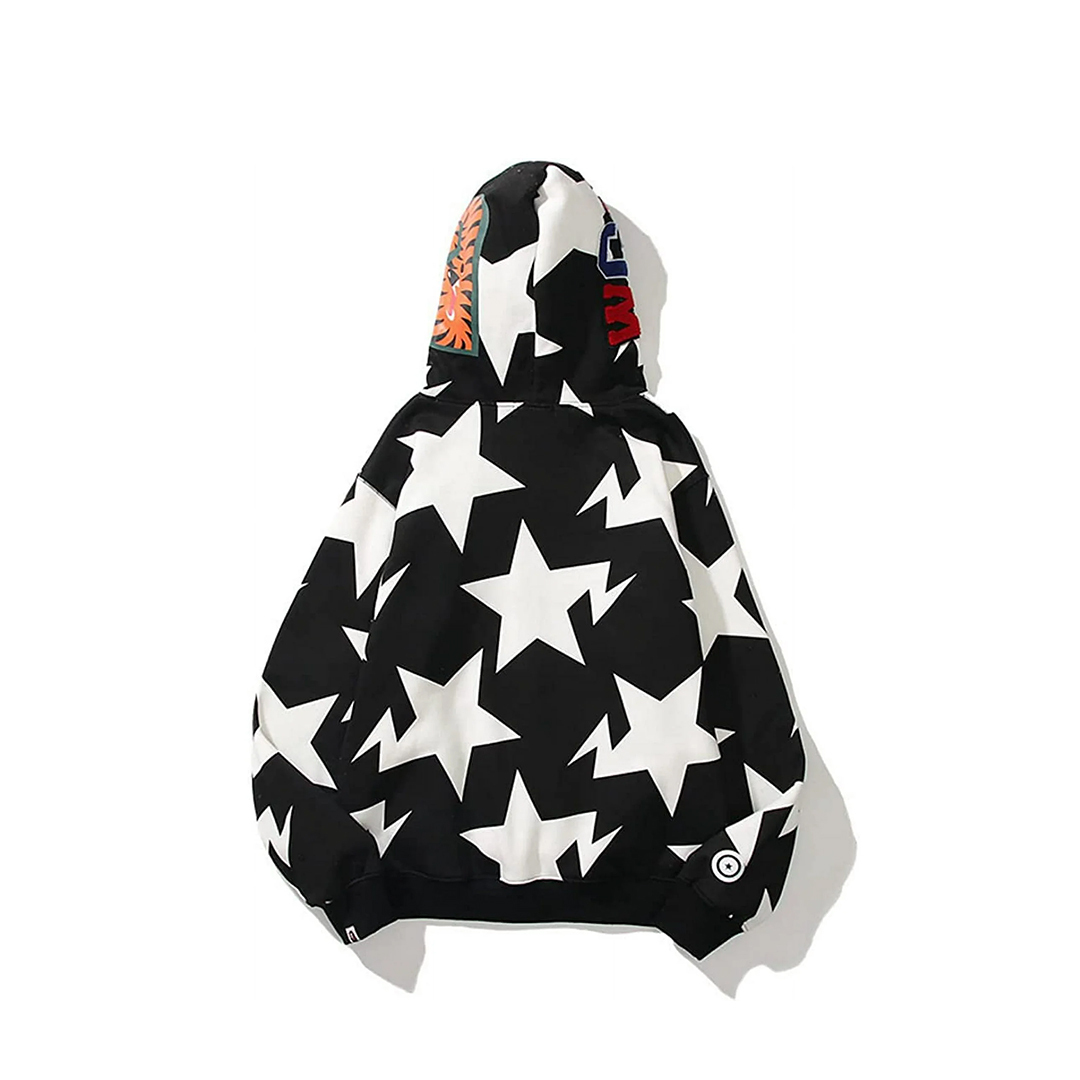 Coco Shoes BAPE Hoodie Full Zip Shark Camo Head Jacket Black & Pink - Cocoshoesvip.net