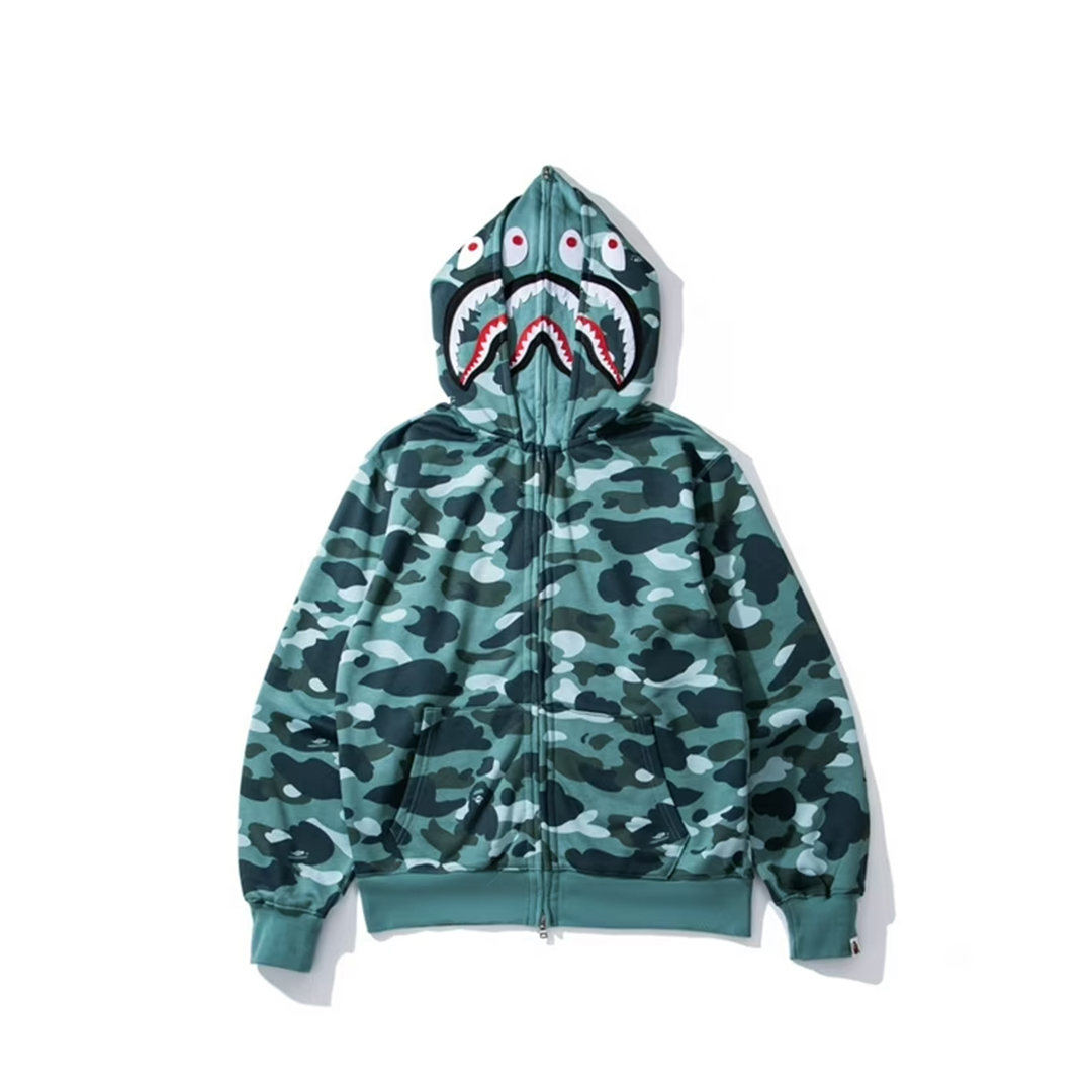 Coco Shoes BAPE Double Hoody Shark Hoodie Laker Blue - Cocoshoesvip.net