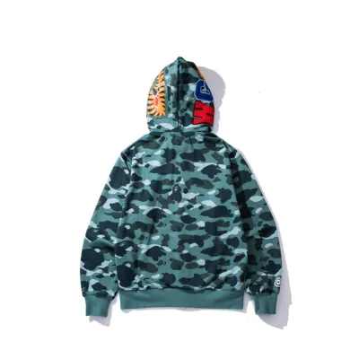 Bape Double Hoody Shark Hoodie Laker Blue 02