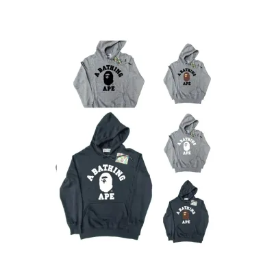 Bape Classic Small Head Letter Print Solid Color Hoodie 5 Colors 01