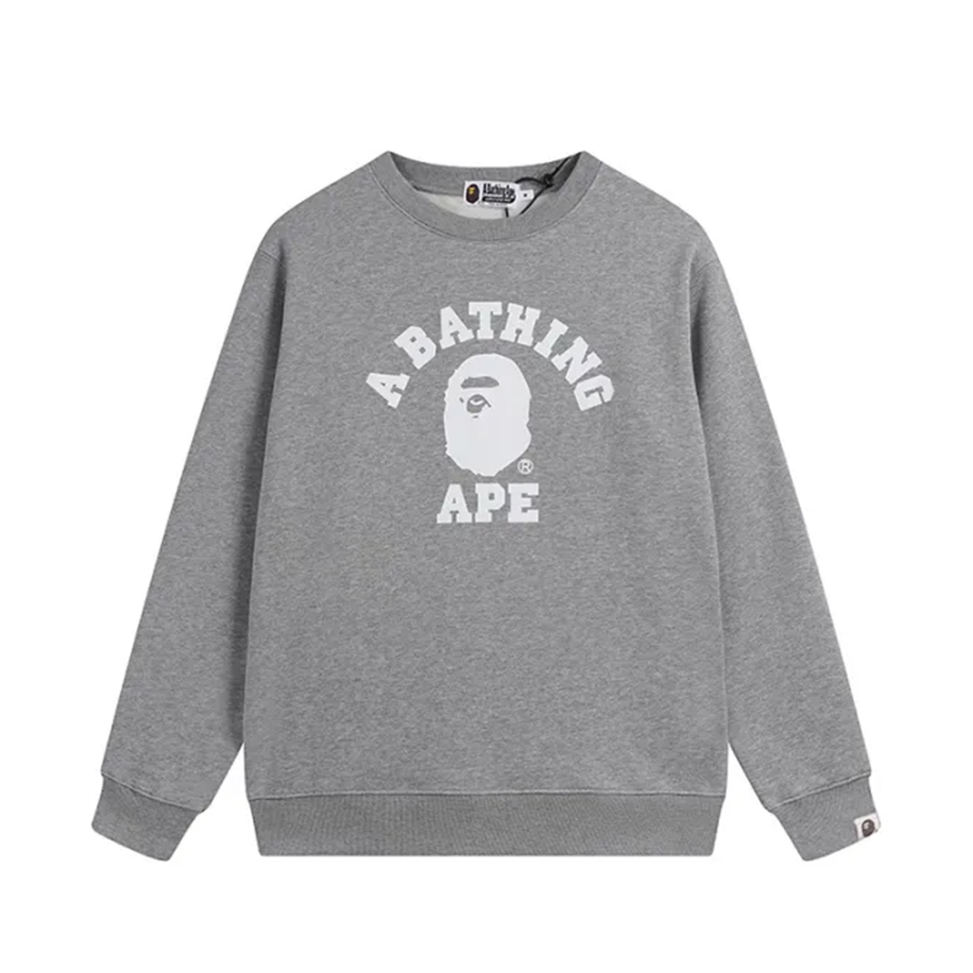 Coco Shoes BAPE Printed Letter Crew-neck Hoodie Black & Grey - Cocoshoesvip.net