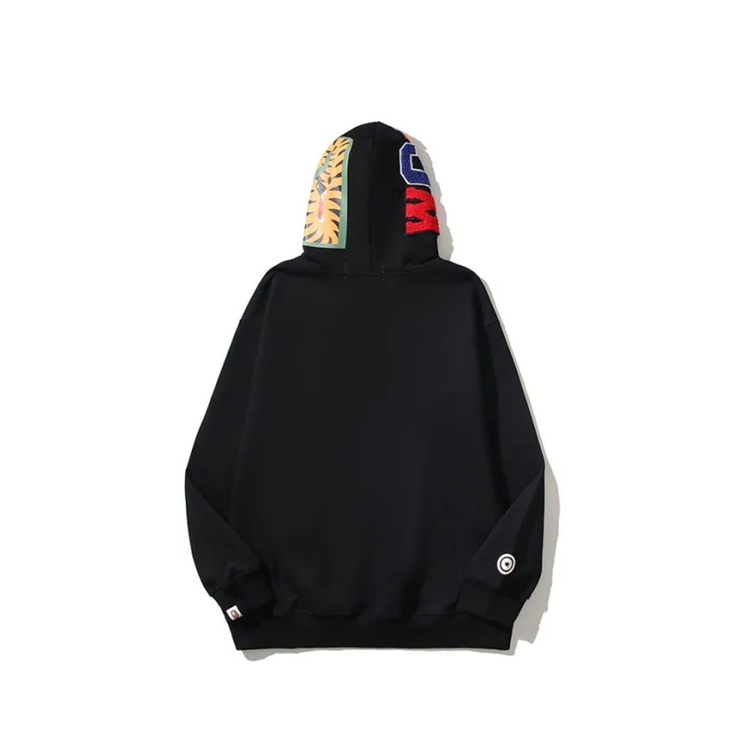 Coco Shoes BAPE Solid Color Shark Hoodie Black - Cocoshoesvip.net