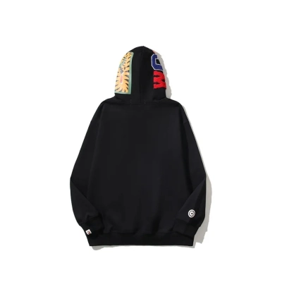 Bape Solid Color Shark Hoodie Black 02