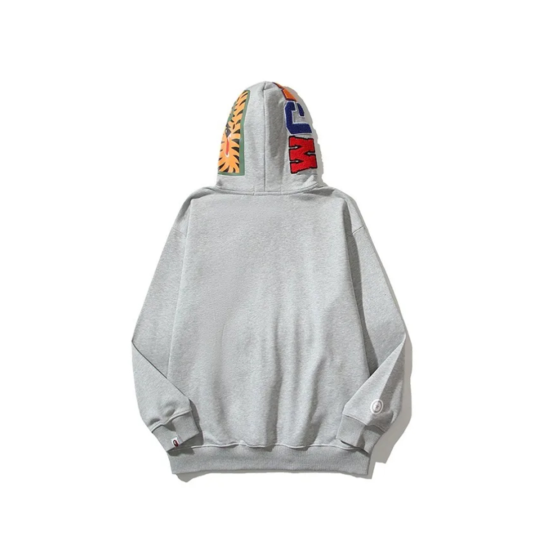 Coco Shoes BAPE Solid Color Shark Hoodie Grey - Cocoshoesvip.net