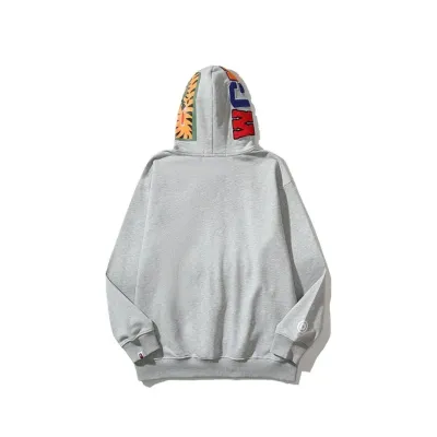 Bape Solid Color Shark Hoodie Grey 02