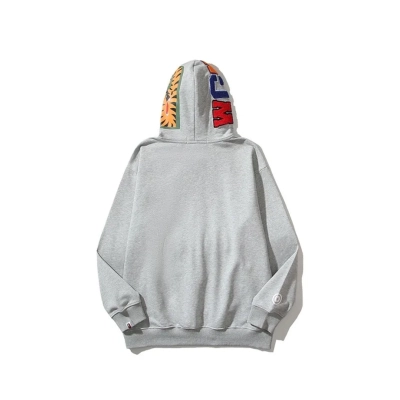 Bape Solid Color Shark Hoodie Grey 02