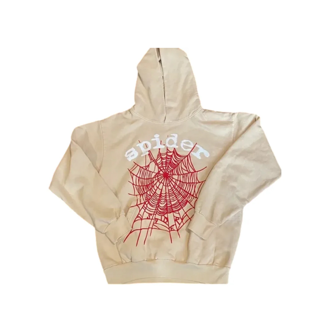 Coco Shoes Sp5der Spider Web Print Gothic Beige Hoodie - Cocoshoesvip.net