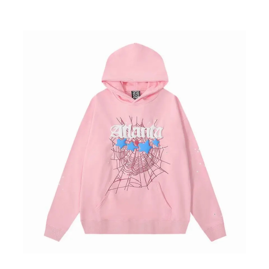 Coco Shoes Sp5der Spider Web Print Gothic Atlanta Hoodie Pink - Cocoshoesvip.net