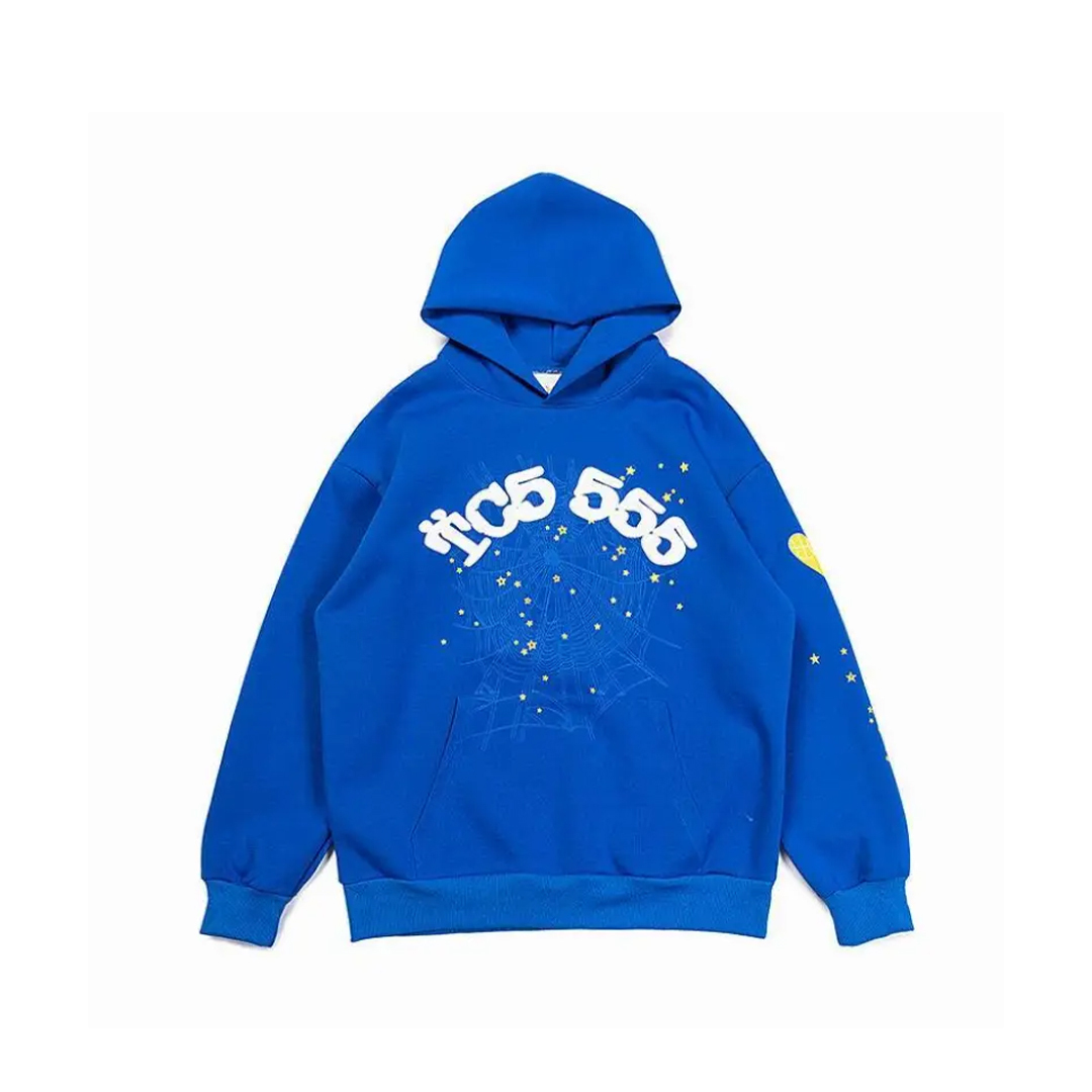 Coco Shoes Sp5der Spider Web Print Gothic TC5 Hoodie Blue - Cocoshoesvip.net