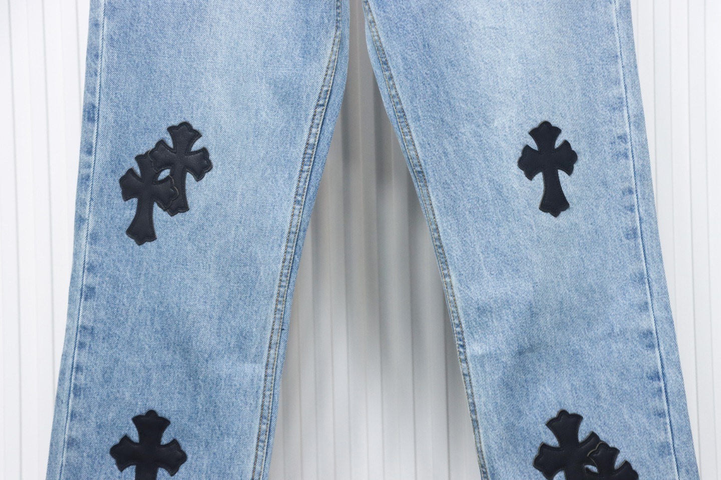 Coco Shoes Chrome Hearts Levi's Cross Patch Jeans Blue - Cocoshoesvip.net
