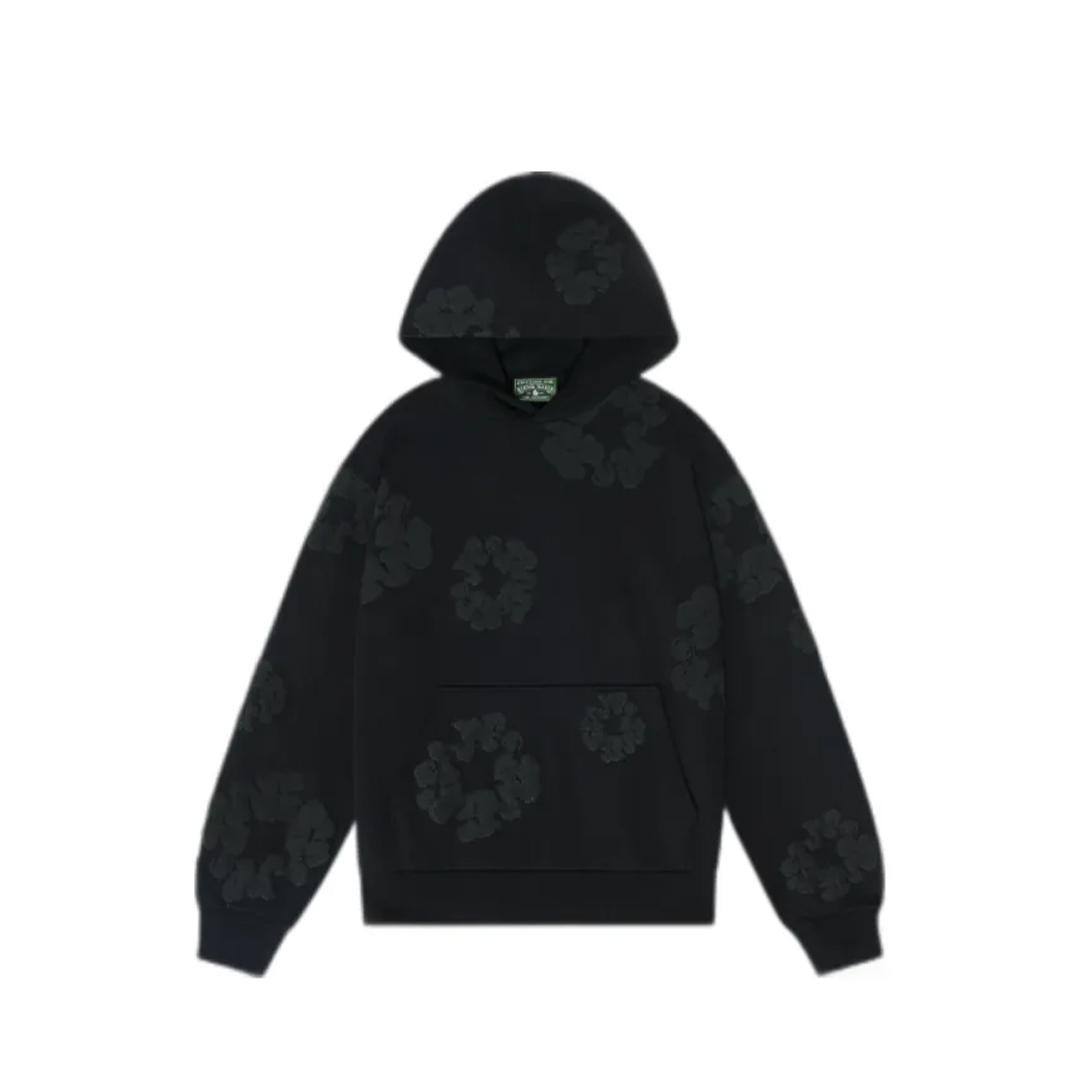Coco Shoes Denim Tears Cotton Wreath Hooded Sweatshirt Black Monochrome - Cocoshoesvip.net