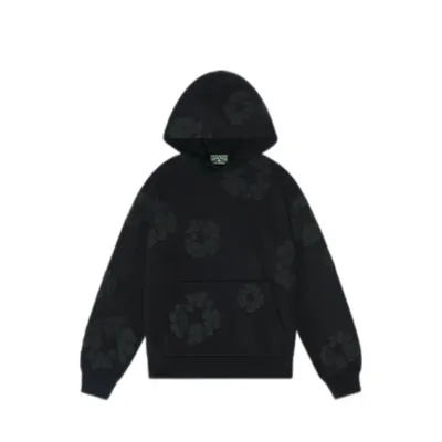 Denim Tears Cotton Wreath Hooded Sweatshirt Black Monochrome 01