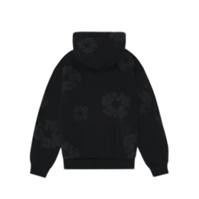 Denim Tears Cotton Wreath Hooded Sweatshirt Black Monochrome 02