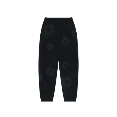 Denim Tears Cotton Wreath Sweatpants Black Monochrome 01