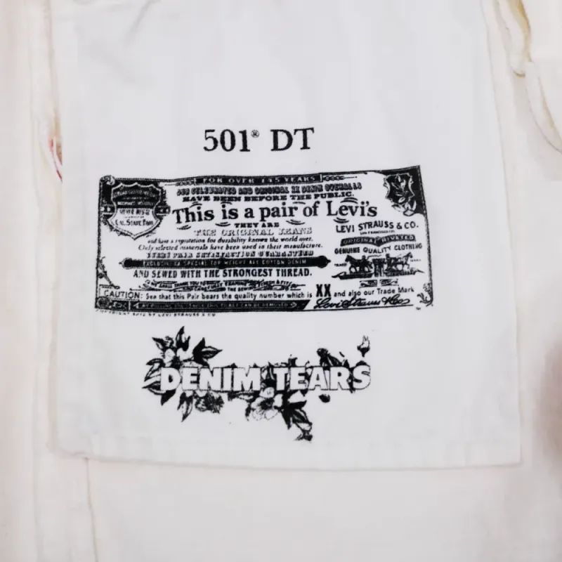 Coco Shoes Denim Tears The Cotton Wreath Jean White - Cocoshoesvip.net