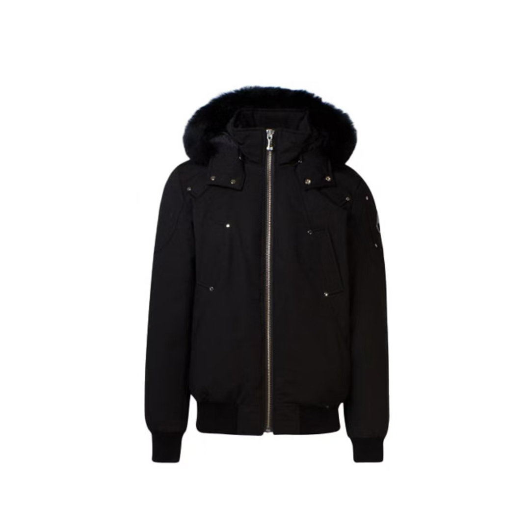Coco Shoes Moose Knuckles Original Ballistic Bomber Jacket Black Fur（NFC） - Cocoshoesvip.net