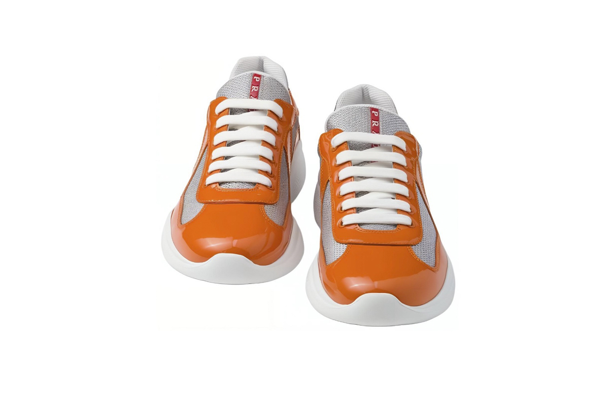 Coco Shoes Prada America's Cup Pumpkin and Silver 4E3400 ASZ FOOKG - Cocoshoesvip.net