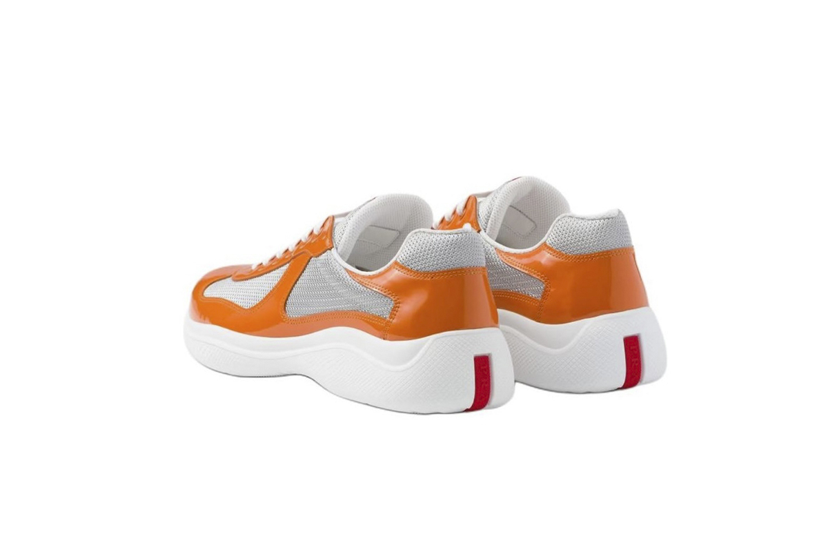 Coco Shoes Prada America's Cup Pumpkin and Silver 4E3400 ASZ FOOKG - Cocoshoesvip.net