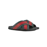 Coco Shoes Gucci Web Slide Black Rubber Green and Red 630326 J8700 8460 - Cocoshoesvip.net