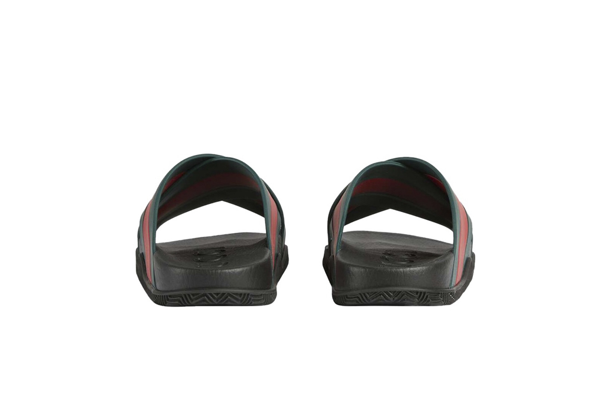 Coco Shoes Gucci Web Slide Black Rubber Green and Red 630326 J8700 8460 - Cocoshoesvip.net