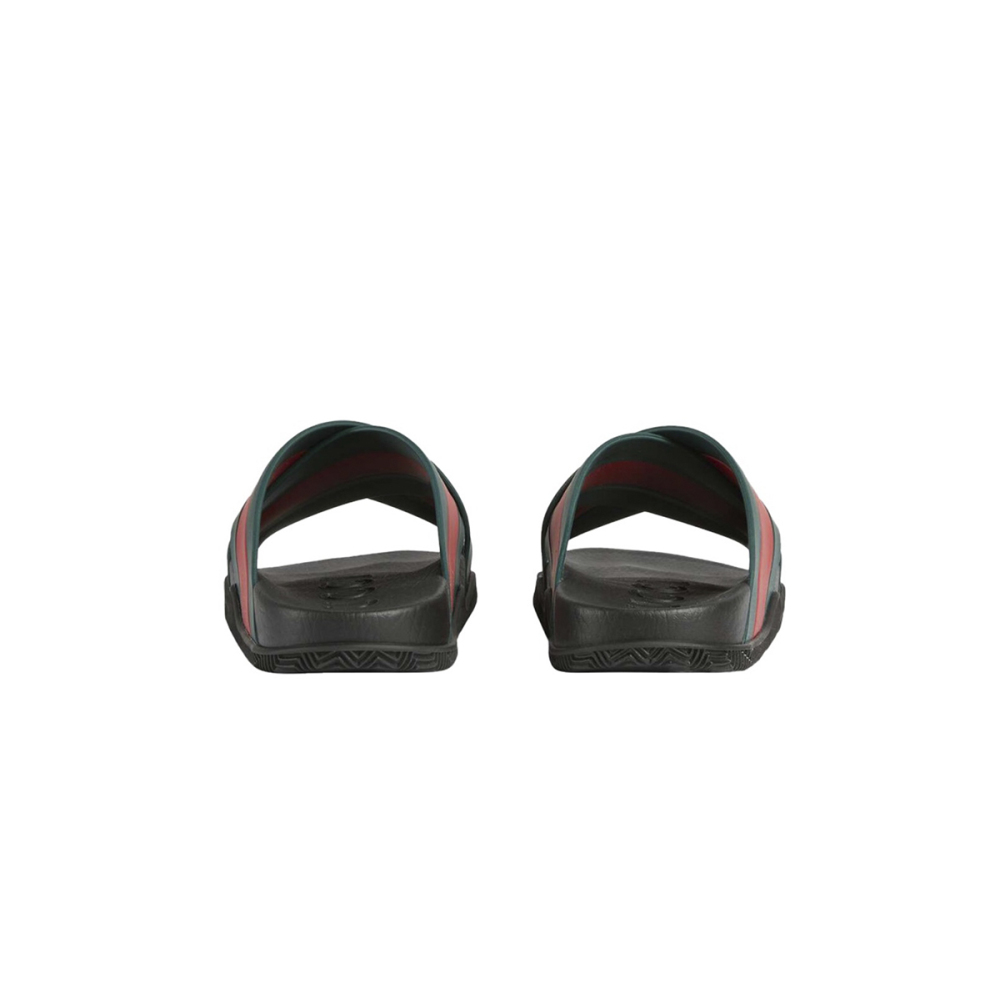 Coco Shoes Gucci Web Slide Black Rubber Green and Red 630326 J8700 8460 - Cocoshoesvip.net