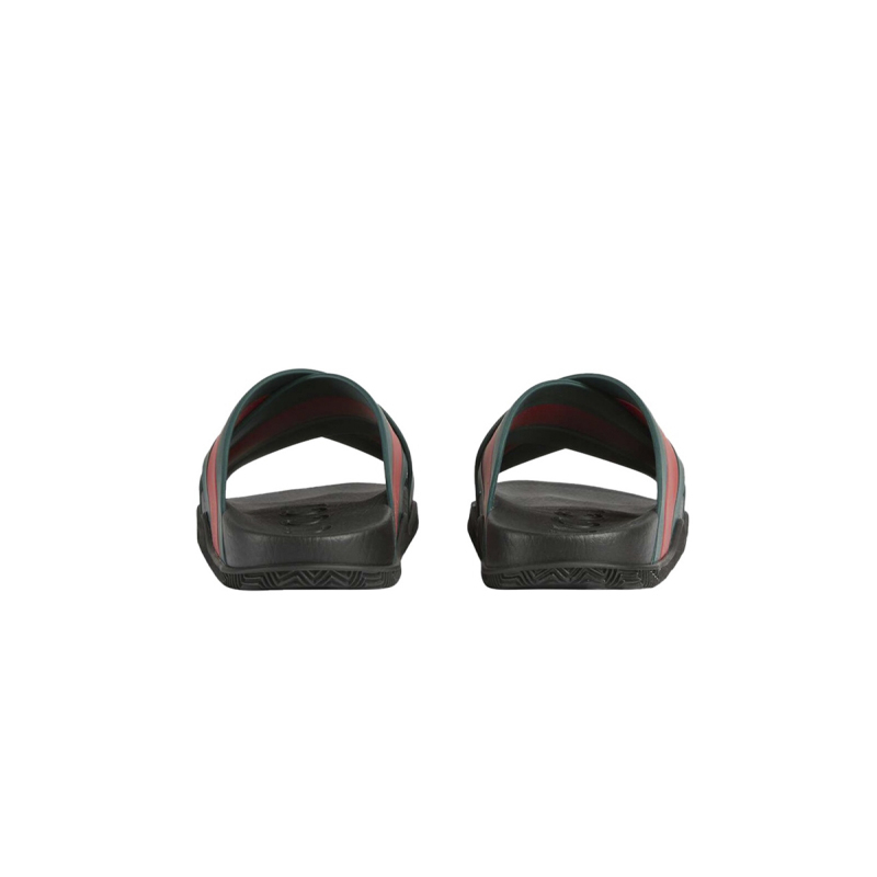 Coco Shoes Gucci Web Slide Black Rubber Green and Red 630326 J8700 8460 - Cocoshoesvip.net
